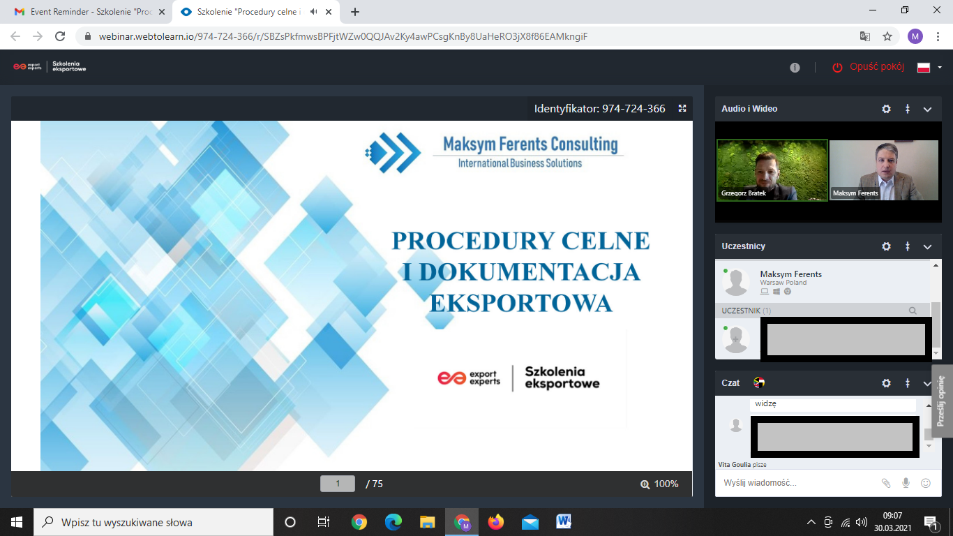 Procedury celne i dokumentacja eksportowa, otwarte szkolenie on-line