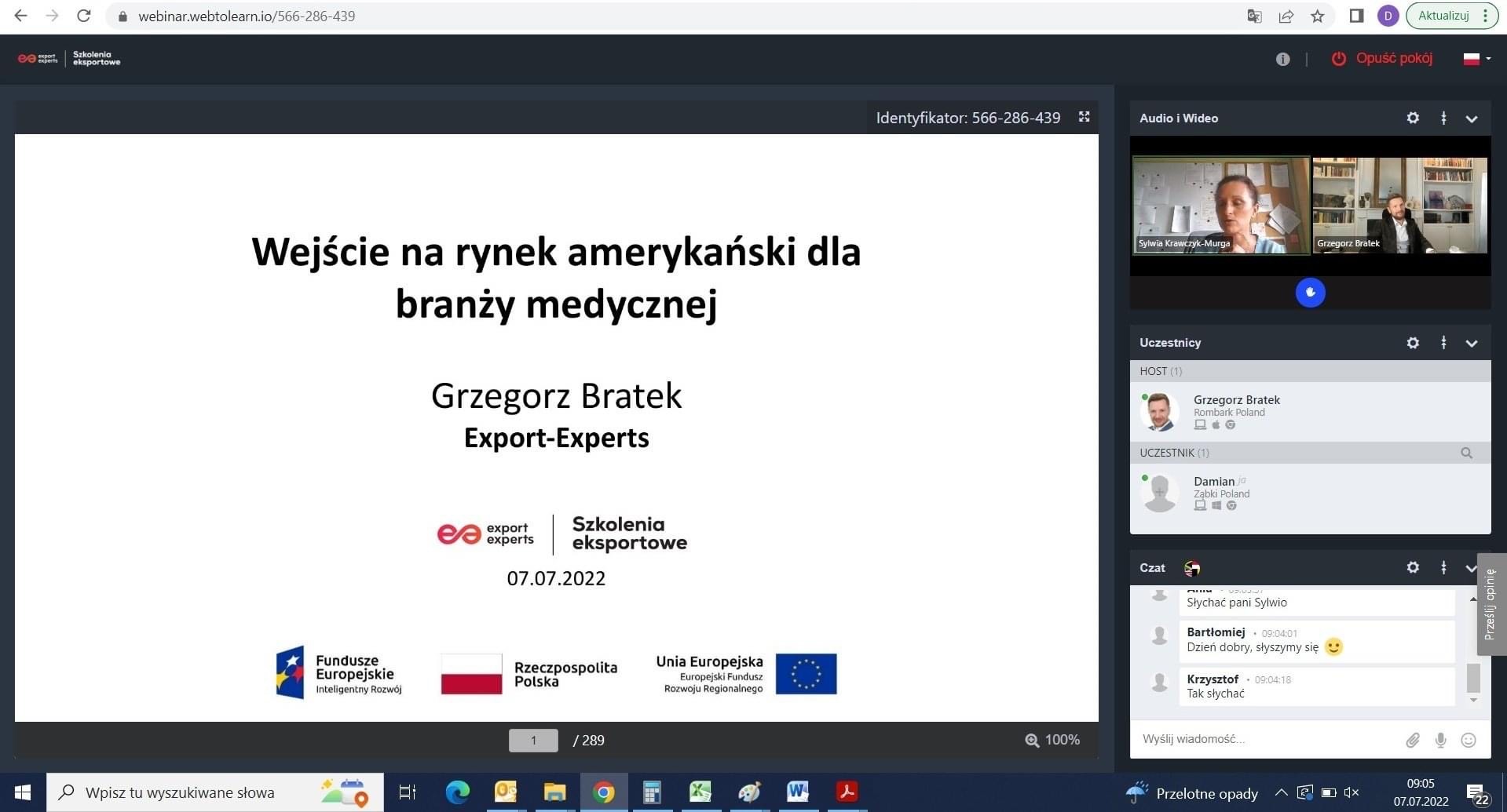 Webinar Internacjonalizacja  na rynek amerykański  firm działających w branży medycznej, Klaster Medyczny MedSilesia